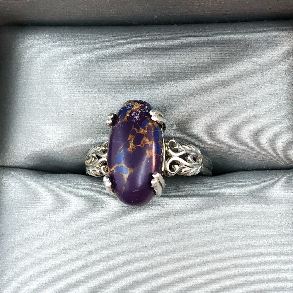 Sterling Silver and Copper/ Purple Mohave Turquoise Ring. Size 7.25